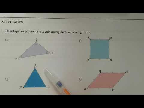 Classifique os polígonos a seguir em regulares ou não regulares.