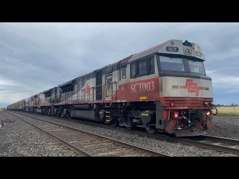1MP9 SCT freight with SCT003 SCT009 CSR023 at Gheringhap from Melbourne headed to Perth 1/12/2024