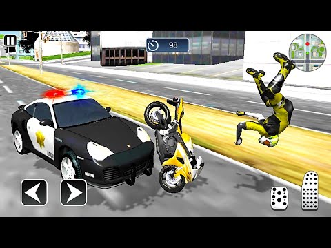 City Police Car Vs Thief Motorbike Chase - Android Gameplay