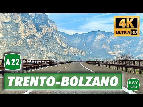 4K - Autostrada A22 del Brennero | Trento - Bolzano | Real Time