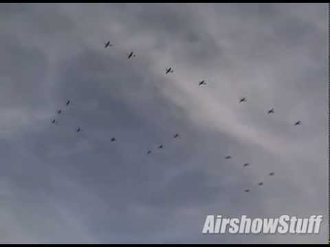 Mass P-51 Mustang Formation Flyovers - Gathering of Mustangs and Legends 2007