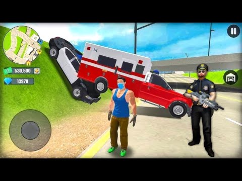 US Police Car & Ambulance Driving in Open World Game - Andriod Gameplay