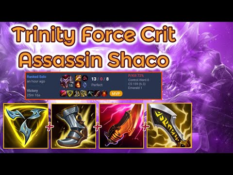 Trinity Force Crit Shaco Build - S14 Dia Ranked [League of Legends] Full Gameplay - Infernal Shaco