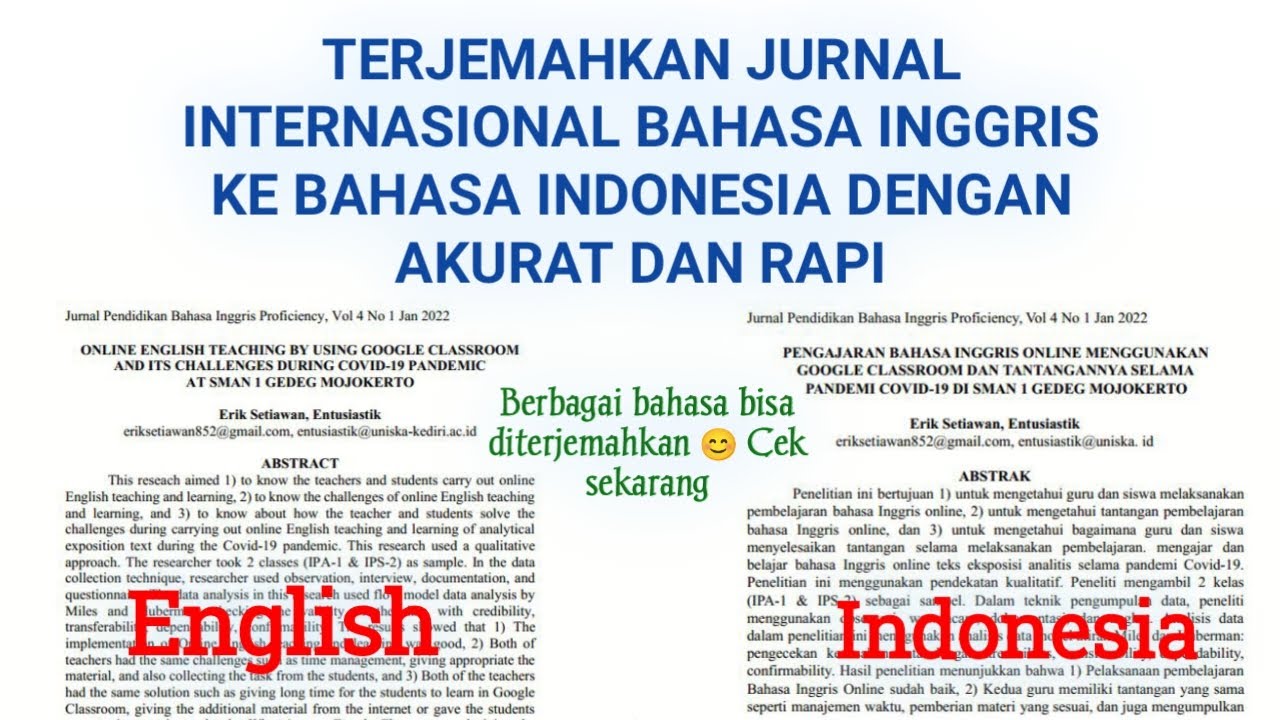 Cara Menerjemahkan Jurnal Internasional Berbahasa Inggris ke Bahasa Indonesia dengan Rapi dan Benar