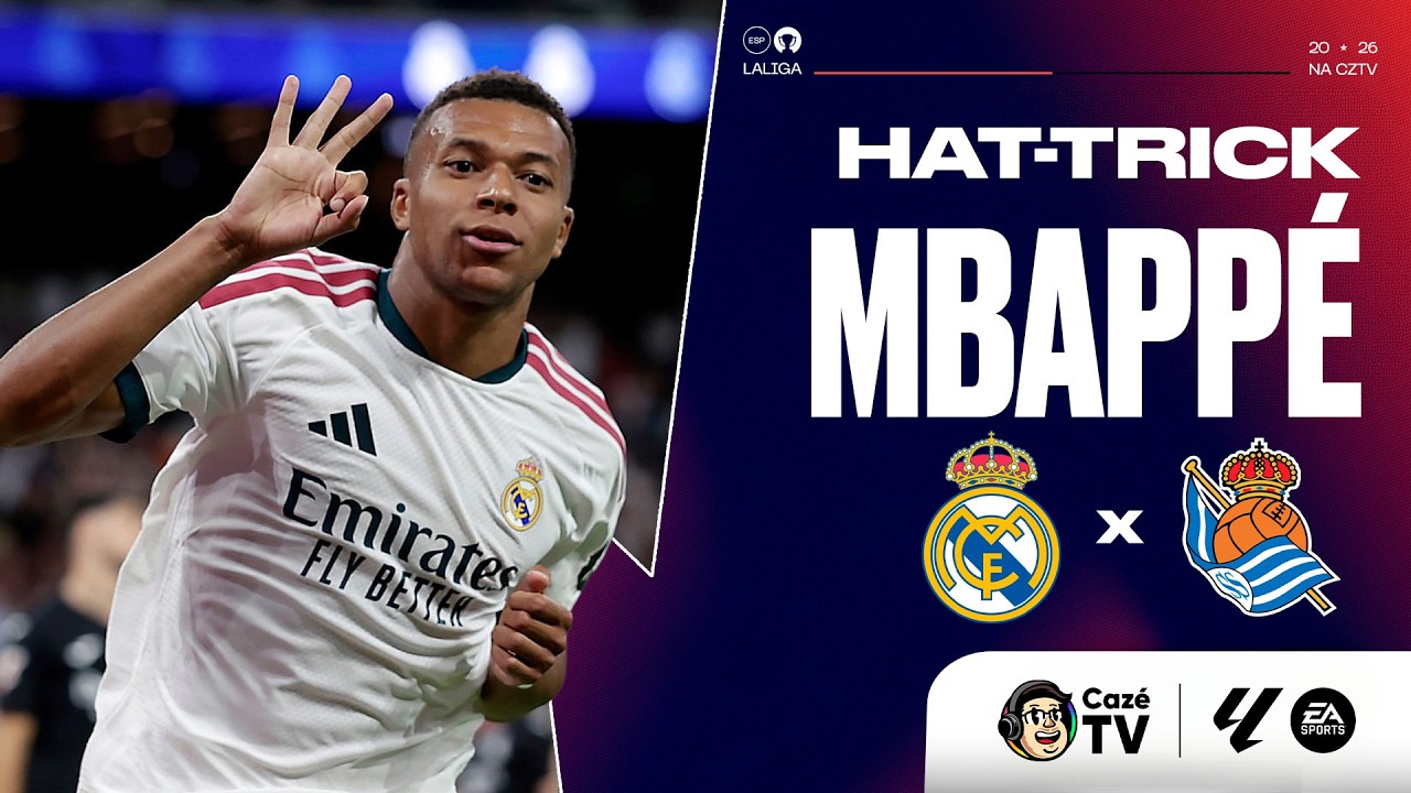 O PRIMEIRO HAT-TRICK DA LA LIGA É DELE! OS 3 GOLS DE MBAPPÉ EM REAL MADRID X REAL SOCIEDAD