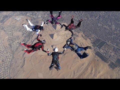 Daredevils Go Skydiving Above Pyramids