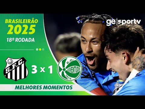 Gols e lances de Santos x Juventude-RS