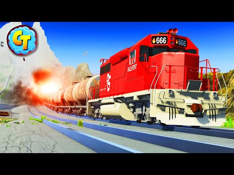 Train Accidents Derailments ✅ Super Downhill Special Video ✅ BeamNG DRIVE