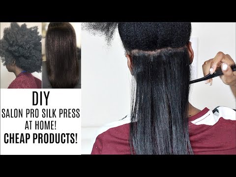 HOW TO: SILK PRESS on 4G NATURAL Hair AT HOME CHEAP NO...