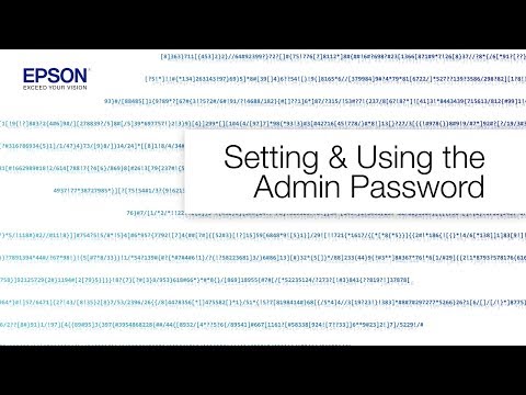 Epson WorkForce Pro Printers: Setting & using the admin password