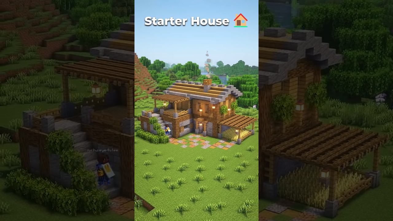 Easy Starter House Minecraft  #minecraft #eye4steel #shorts
