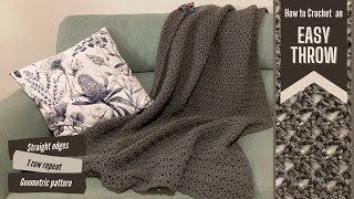Crochet Throw Blanket with Straight Edges and Modern Look