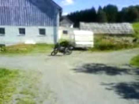 My friend Ole Aleksander on his moped Foto: Sigbjørn