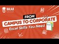 Introduction To MS Excel Poorva Bhutoria Excel Masterclass Balaji Educare