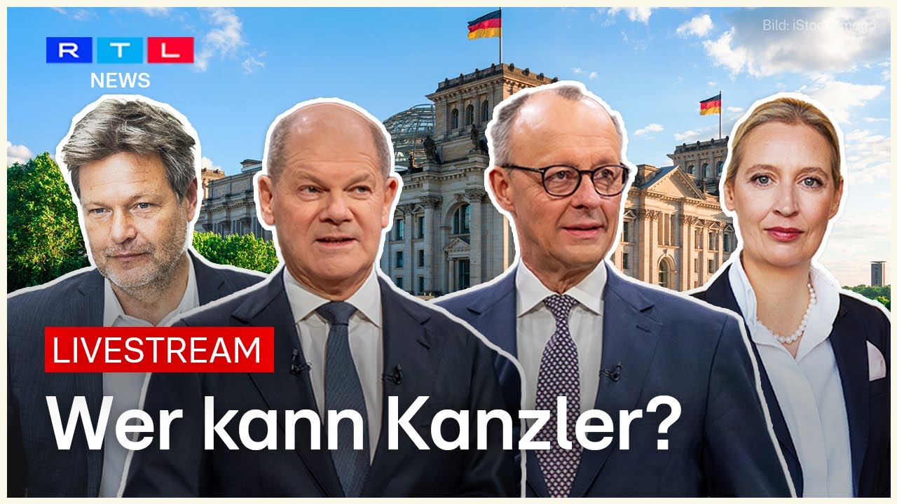 LIVE: Das Quadrell - Kampf ums Kanzleramt von Merz, Scholz, Habeck und Weidel