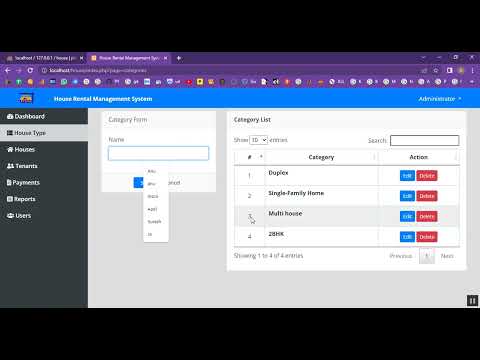 House Rental and Tenants Payment Report System in PHP Application Projects