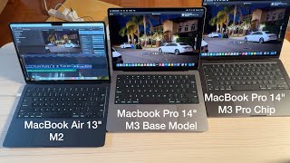 MacBook Air M2 - MacBook Pro M3- MacBook Pro M3 Pro 8k playback in FCP