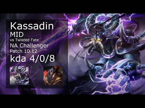 Kassadin vs Twisted Fate Mid - NA Challenger 4/0/8 Patch 10.12 Gameplay