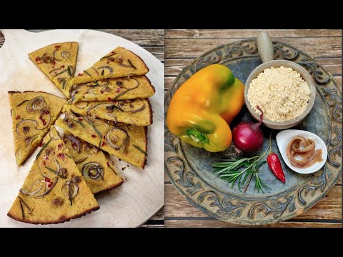 Farinata recipe- chickpea flour pancake. Ricetta sfiziosa per farinata.