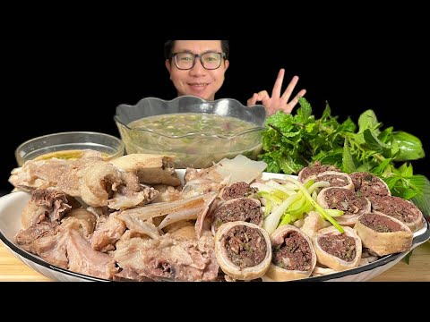 ASMR MUKBANG/eat pork intestine porridge