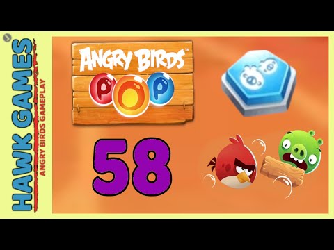 Angry Birds Stella POP Bubble Shooter Level 58 Hard - Walkthrough, No Boosters