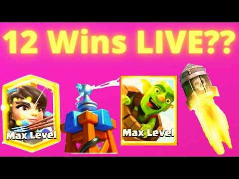 CAN WE GET 12 WINS LIVE? - Best Tesla Log Bait Deck in Clash Royale!!