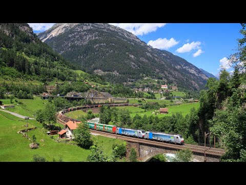 Bahnverkehr Gotthardbahn 24.06.2015 - BLS, Crossrail, Captrain