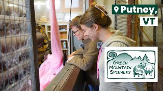 spinning woolen spun yarn with 100-year-old equipment // Green Mountain Spinnery in Putney, VT