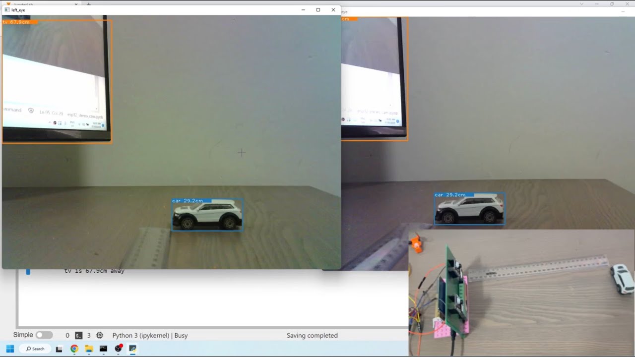 ESP32 stereo camera for object detection, recognition and distance estimation