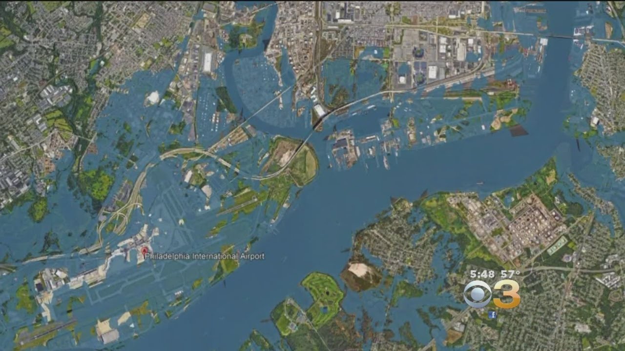 New Google Layer Shows Portions Of Philadelphia Could Be Underwater By 2100 Due To Rising Sea Levels