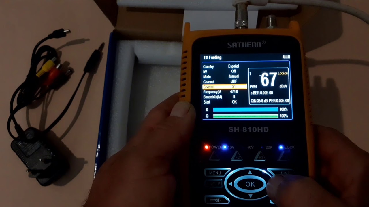 Medidor de campo SATHERO 810HD prueba en tdt