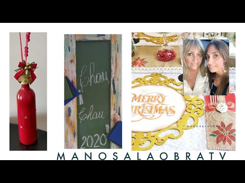 #decapado #navidad #botellas  ManosalaObraTv 2020 Programa 70 - Mesa Navideña -Aerosol - Decapado