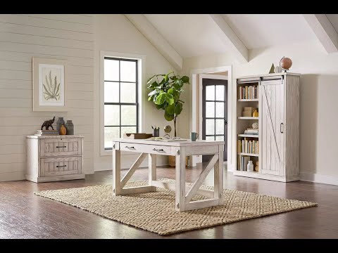 Avondale Weathered Oak 2 Piece Bookcase Wall with Ladder From Home