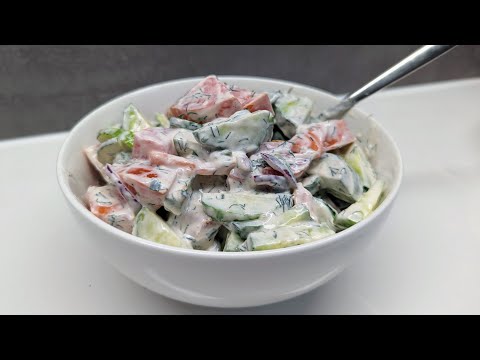 Leckerer Tomaten-Gurken-Salat unwiderstehlich, einfach u schnell! Salat Rezept mit Tomaten u Gurken