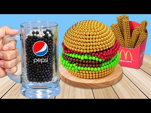 McDonald's Meal with Magnet Balls – Magnet Challenge ASMR Cooking Compilation Pepsi, Burger & Fries!