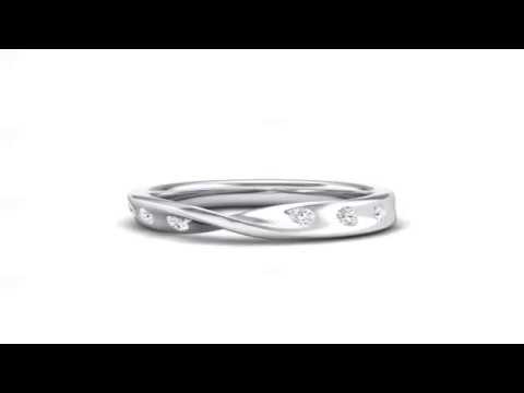 Single Twist Flush-Set Diamond Ring (0.14 CTW)