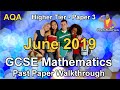 GCSE Maths AQA June 2019 Paper 3 Higher Tier Walkthrough