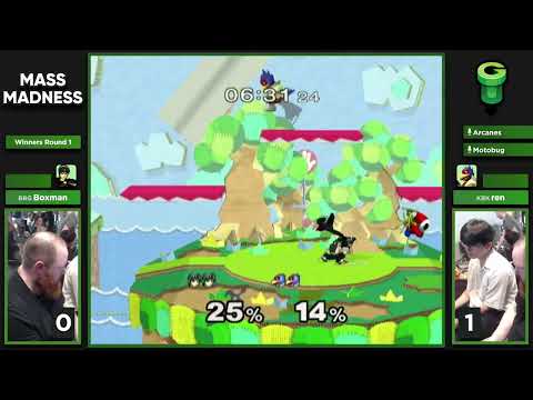 Mass Madness 52 SSBM - Boxman (Sheik, Marth) vs. KBK | ren (Falco) - Melee WR1