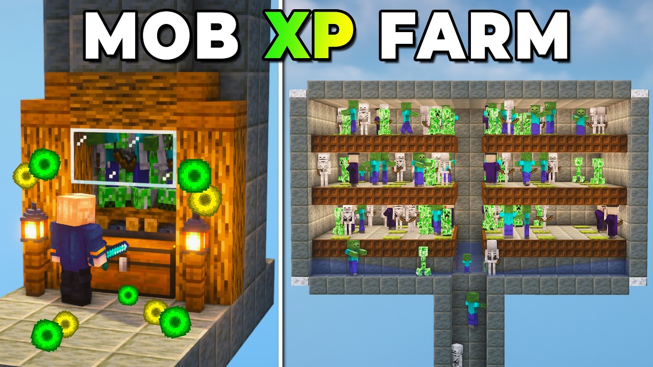 EASY All Mob/Creeper XP Farm in Minecraft 1.21.11 - Minecraft Builders