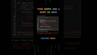 Type Hints Catch Bugs Before Production #typehints #statictyping #mypy #cicd #python