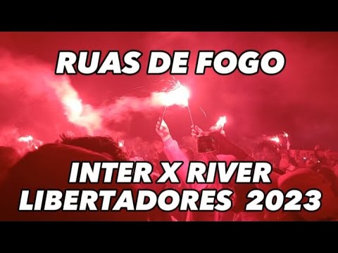 "RUAS DE FOGO EM INTER X RIVER LIBERTADORES 8/8/2023" Barra: Guarda Popular • Club: Internacional