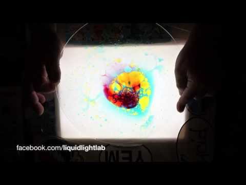Liquid Light Show Oil and Water Clock Face Technique - 1080 HD