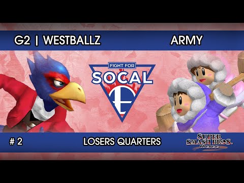 Fight For SoCal 2 - G2 | Westballz (Falco) VS ARMY (Ice Climbers) - SSBM - Losers Quarters