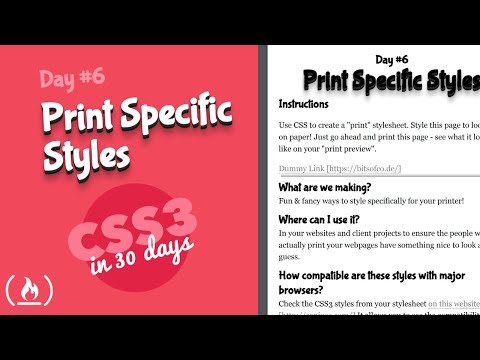 Print Styles: CSS Tutorial (Day 6 of CSS3 in 30 Days)