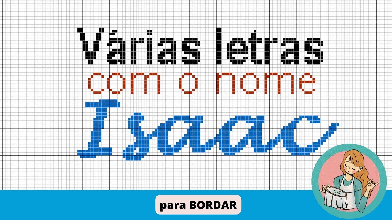 Nome Isaac em PONTO CRUZ para bordar