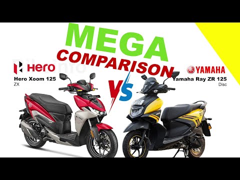 Hero Xoom 125 vs Yamaha Ray ZR 125 | Mega Comparison @bikeinfo-199 #bikecompare #automobile