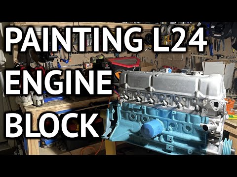 Datsun 240Z L24 Engine Rebuild Ep. 14 - Painting the engine block