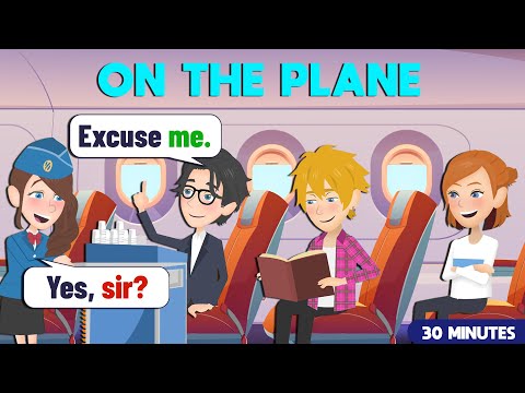 Learn Real-life English Speaking Practice Conversations with Different Topics | On The Plane | A1-A2