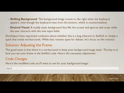 How to Fix the Static Background Image Issue in SwiftUI When Keyboard Appears