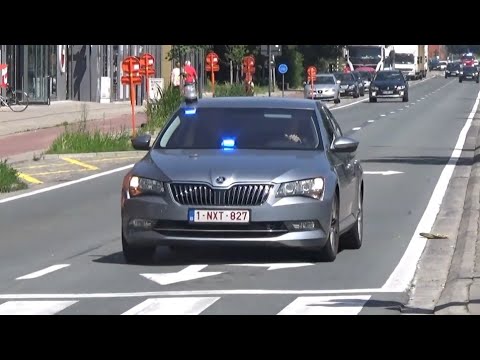 Piepende Banden Politie en Onopvallende Politie met spoed onderweg in Gent